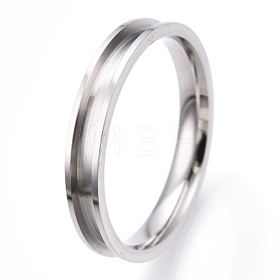 201 Stainless Steel Grooved Finger Ring Settings RJEW-TAC0017-4mm-06A-1
