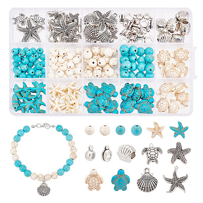 DIY Ocean Theme Bracelet Making Finding Kit DIY-AR0003-08-1