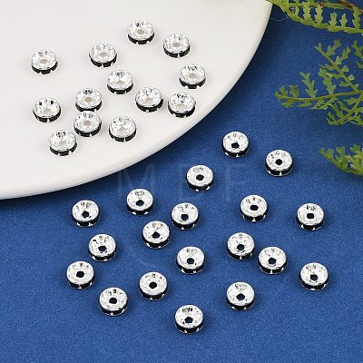 Brass Grade A Rhinestone Spacer Beads RB-A014-Z8mm-02S-1