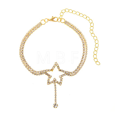 Heart Alloy Rhinestone Tennis Anklets WG42756-03-1