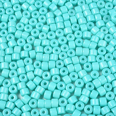 Opaque Baking Paint Glass Seed Beads SEED-T008-02O-1