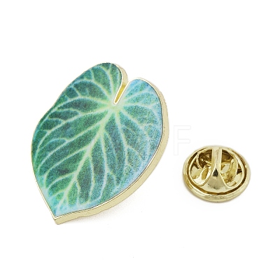 Leaf Enamel Pins JEWB-S040-01A-G-1