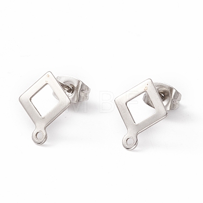 Non-Tarnish 201 Stainless Steel Stud Earring Findings EJEW-A071-21P-1