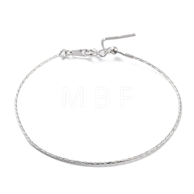 Rhodium Plated 925 Sterling Silver Twist Round Bangles BJEW-D037-01P-1