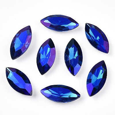 Pointed Back Glass Rhinestone Cabochons RGLA-T020-7x15mm-12-1