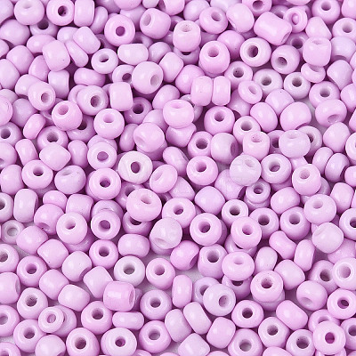8/0 Baking Paint Glass Round Seed Beads SEED-S036-01B-08-1