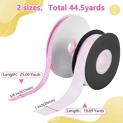 2 Rolls 2 Styles Polyester Ribbon OCOR-ME0002-02B-1