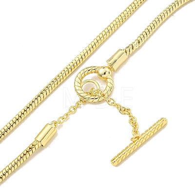 Brass Snake Chain Necklaces for Women NJEW-G084-01G-1