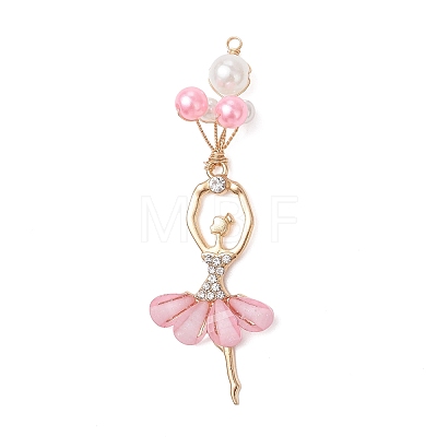 ABS Plastic Imitation Pearl & Alloy Big Pendants PALLOY-JF04992-1