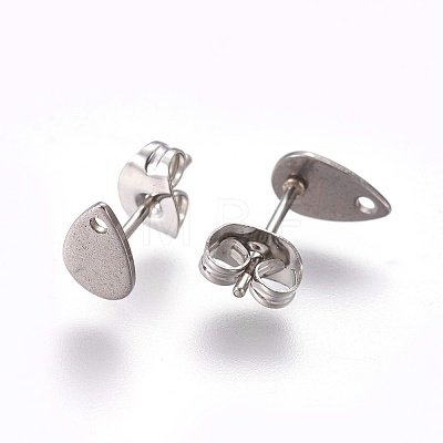 Non-Tarnish 304 Stainless Steel Stud Earring Findings STAS-O119-11B-P-1