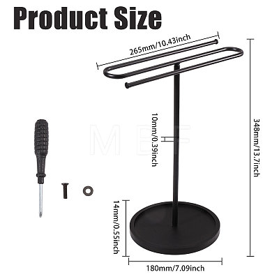 Iron Towel Holder Stand AJEW-WH0609-936-1