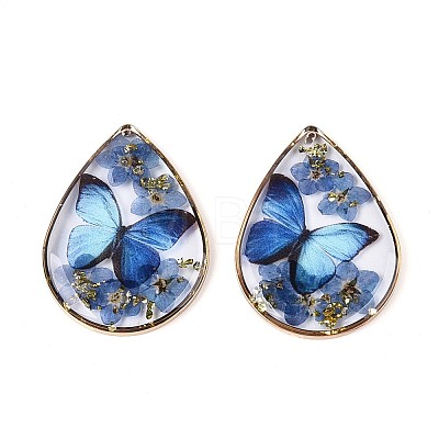 Transparent Epoxy Resin Pendants RESI-T059-20D-1