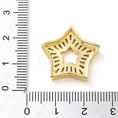 Rack Plating Brass Micro Pave Cubic Zirconia Silde Charms KK-C047-07G-1