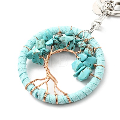 Synthetic Turquoise Keychains TREE-PW0001-04C-1