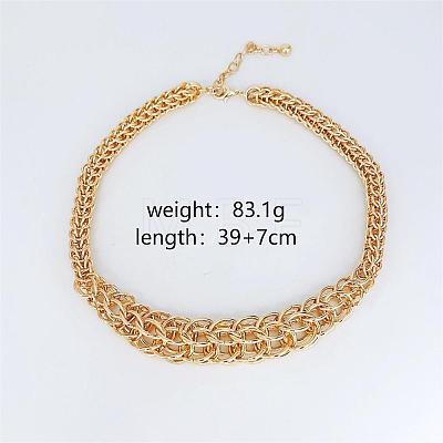 Brass Ring Link Chain Necklaces for Women WG84A7D-01-1