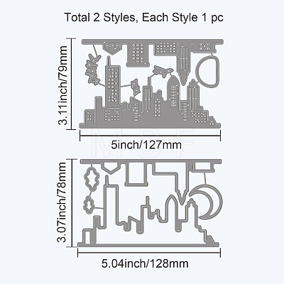 2Pcs 2 styles Carbon Steel Cutting Dies Stencils DIY-WH0309-581-1