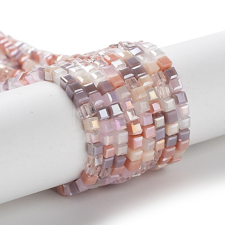 Gradient Color Electroplate Glass Bead Strands X-GLAA-E042-05-B08-1