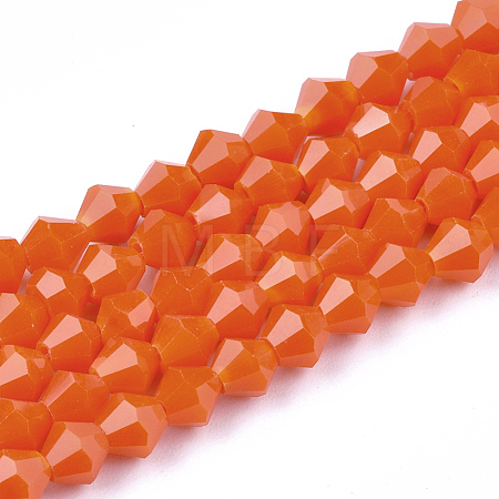 Opaque Solid Color Glass Beads Strands GLAA-Q080-4mm-B03-1