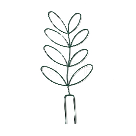 Leaf-Shaped Iron Plant Trellis AJEW-G074-03C-1