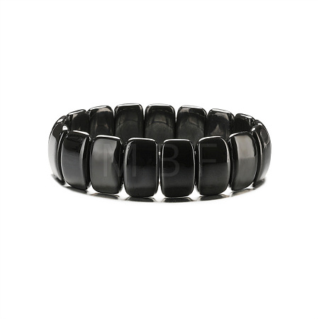 Non-magnetic Synthetic Hematite Beaded Stretch Bracelets for Men FS-WG73B41-08-1