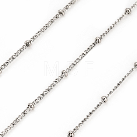 304 Stainless Steel Rondelle Beaded Satellite Chains CHS-G040-03P-1