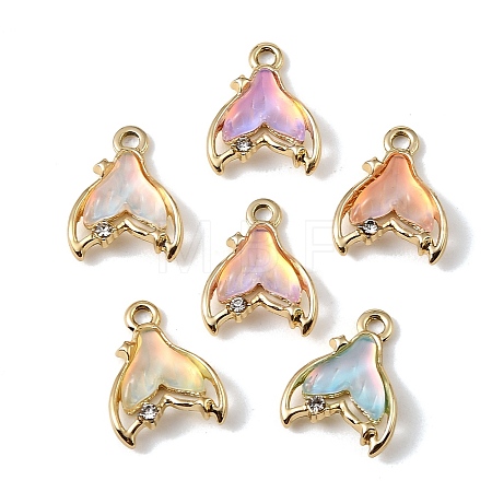 UV Plating Alloy Glass Pendants FIND-K032-17G-1