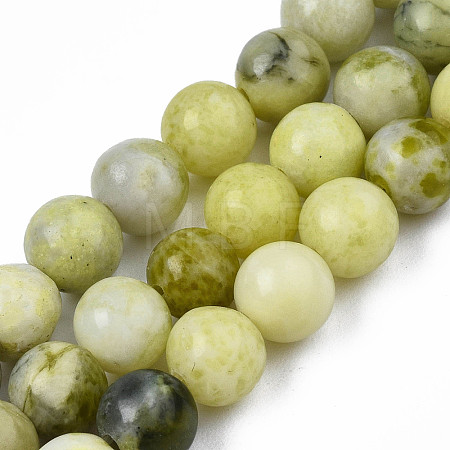 Natural Yellow Mustard Jasper Beads Strands X-G-Q462-6mm-39-1