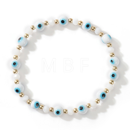 Glass Evil Eye Beaded Stretch Bracelets for Women Men VP6778-3-1