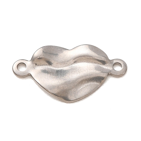 304 Stainless Steel Textured Links Connector Charms STAS-K302-02E-P-1