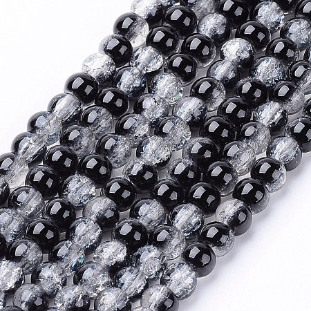 Spray Painted Crackle Glass Beads Strands CCG-Q002-4mm-11-1