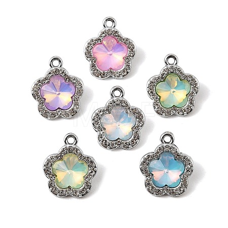 UV Plating Alloy Glass Pendants FIND-K032-28P-1