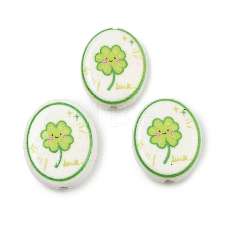 Printed Handmade Porcelain Beads PORC-B009-01E-1