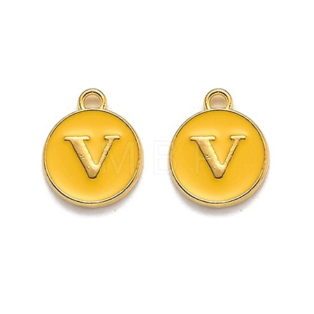 Golden Plated Alloy Enamel Charms LS-ENAM-Q437-13V-1