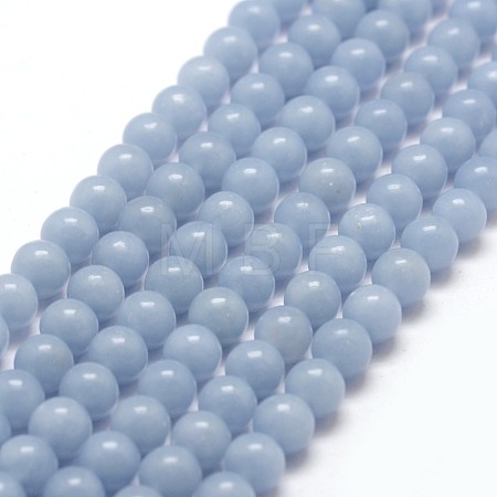 Natural Angelite Beads Strands X-G-P217-31-6mm-1
