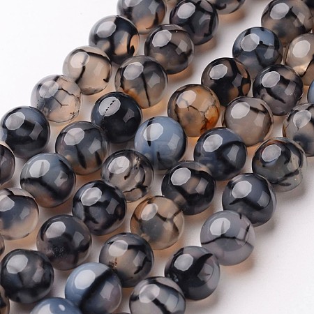 Natural Dragon Veins Agate Beads Strands G-D845-03-6mm-1