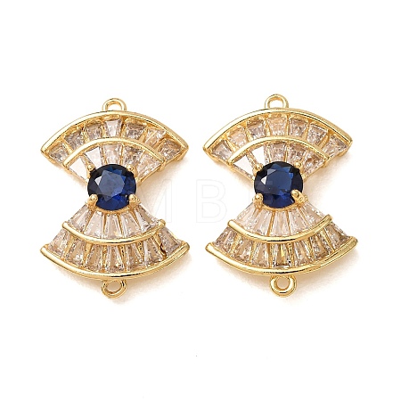 Brass Pave Clear Cubic Zirconia Connector Charms CU-CBA4579-26G-1