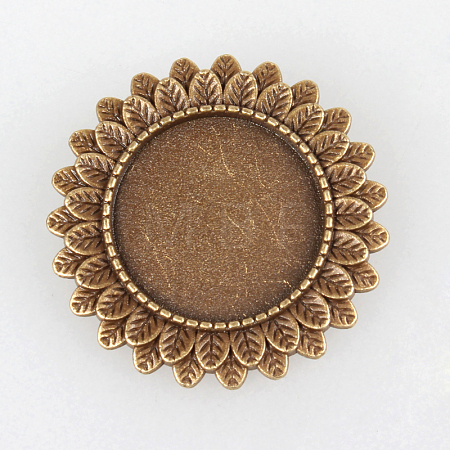 Vintage Alloy Brooch Cabochon Bezel Settings PALLOY-N0085-38AB-NF-1