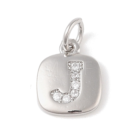Rack Plating Brass Micro Pave CLear Cubic Zirconia Charms KK-E110-14P-J-1