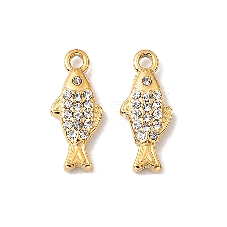 304 Stainless Steel with Crystal Rhinestone Charms STAS-G358-05G-05-1