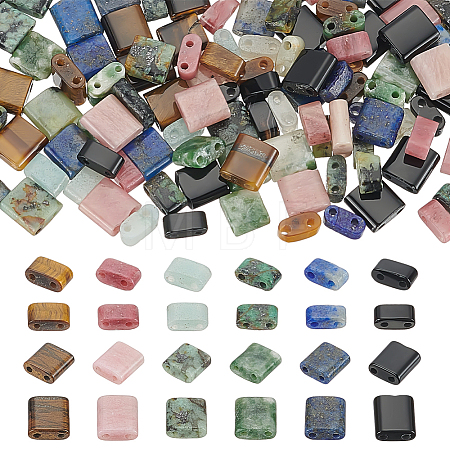 120Pcs 12 Styles Natural Mixed Gemstone Beads G-WR0001-05-1