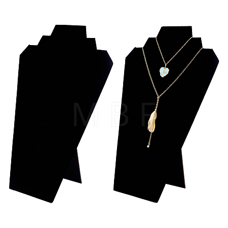 Bust Velvet Cover with Cardboard Paper Necklace Display Stands NDIS-WH0010-15-1