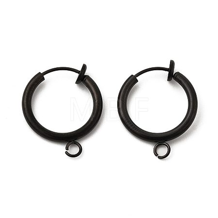 316 Surgical Stainless Steel Clip-on Hoop Earrings STAS-S101-15mm-01B-1
