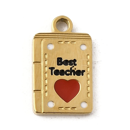 Teachers' Day 304 Stainless Steel Enamel Charms STAS-I336-20G-1