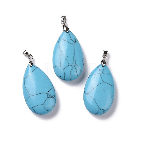 Natural Howlite Pendants G-D084-01P-B04-1