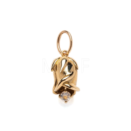 Ion Plating(IP) Brass Micro Pave Cubic Zirconia Pendants PW-WG53304-06-1