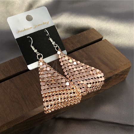Sparkle Alloy Sequins Rectangle Dangle Earrings for Women NE0138-1-1