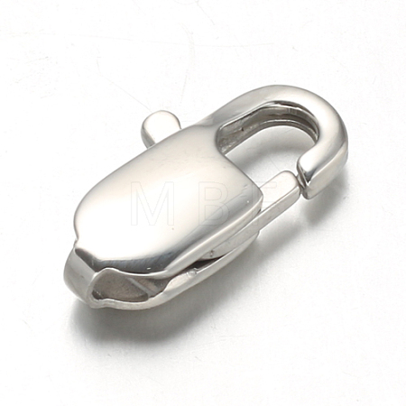 Non-Tarnish 304 Stainless Steel Lobster Claw Clasps Hand Polished X-STAS-F094-05E-P-1