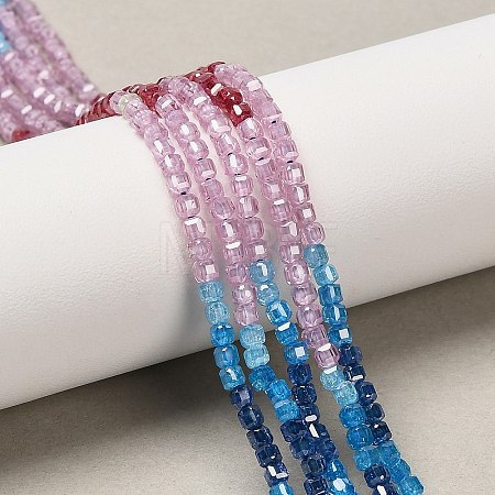 Gradient Color Cubic Zirconia Bead Strands ZIRC-F144-02B-1