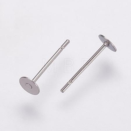Non-Tarnish 304 Stainless Steel Stud Earring Settings STAS-K146-009-4mm-1