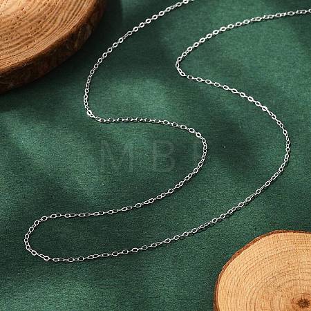 Anti-Tarnish Rhodium Plated 925 Sterling Silver Cable Chains Necklace for Women STER-I021-05P-1
